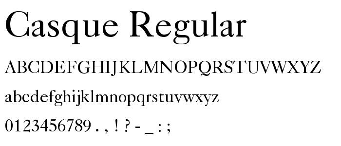 Casque Regular font